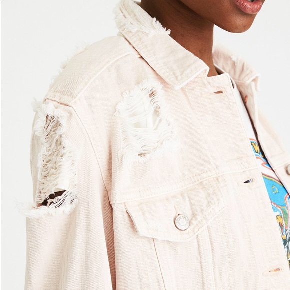 american eagle pink denim jacket